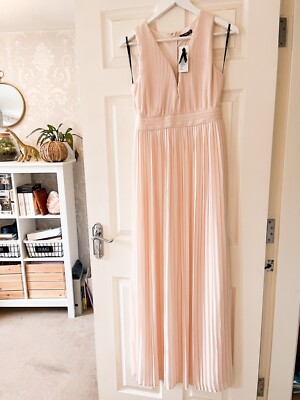 BNWT - TFNC Peach Pleated Maxi Bridesmaid Dress - size 10 | eBay UK BNWT - TFNC Peach Pleated Maxi Bridesmaid Dress - size 10 | eBay UK