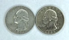 1962 D 1963 D Washington Quarter %90 Silver XF Extremely Fine 25c US Mint 2 Set