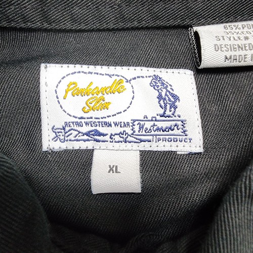 Panhandle Slim Hemd Extra Large Schwarz Flammen Stickerei Western Perlen Druckknopf Y2K - Bild 5 von 12