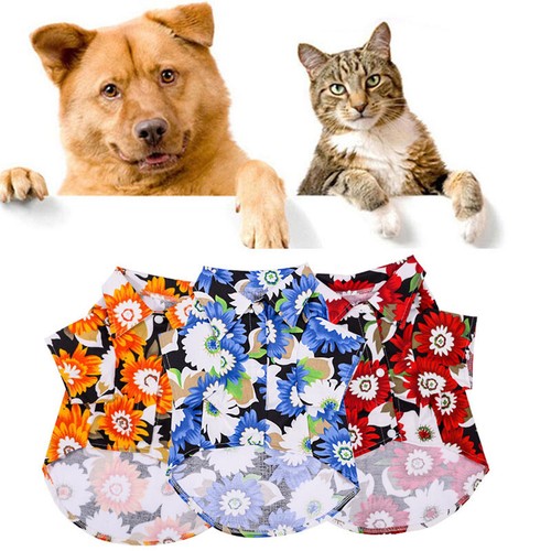 Summer Pet Cat Dog T-shirt Clothes Beach Style Shirt Vest for Puppy Chihuahua✔ - Picture 4 of 35