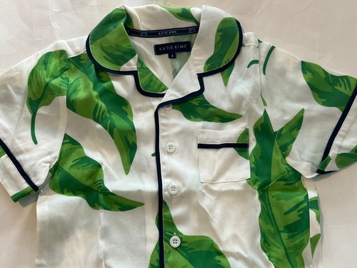 New Katie Kime Banana Leaf Palm Pajama Set Size 4 - Picture 4 of 13