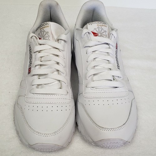 REEBOK MEN'S CLASSIC LEATHER 8.5 9771 WHITE / WHITE-LIGHT GREY - Picture 9 of 10