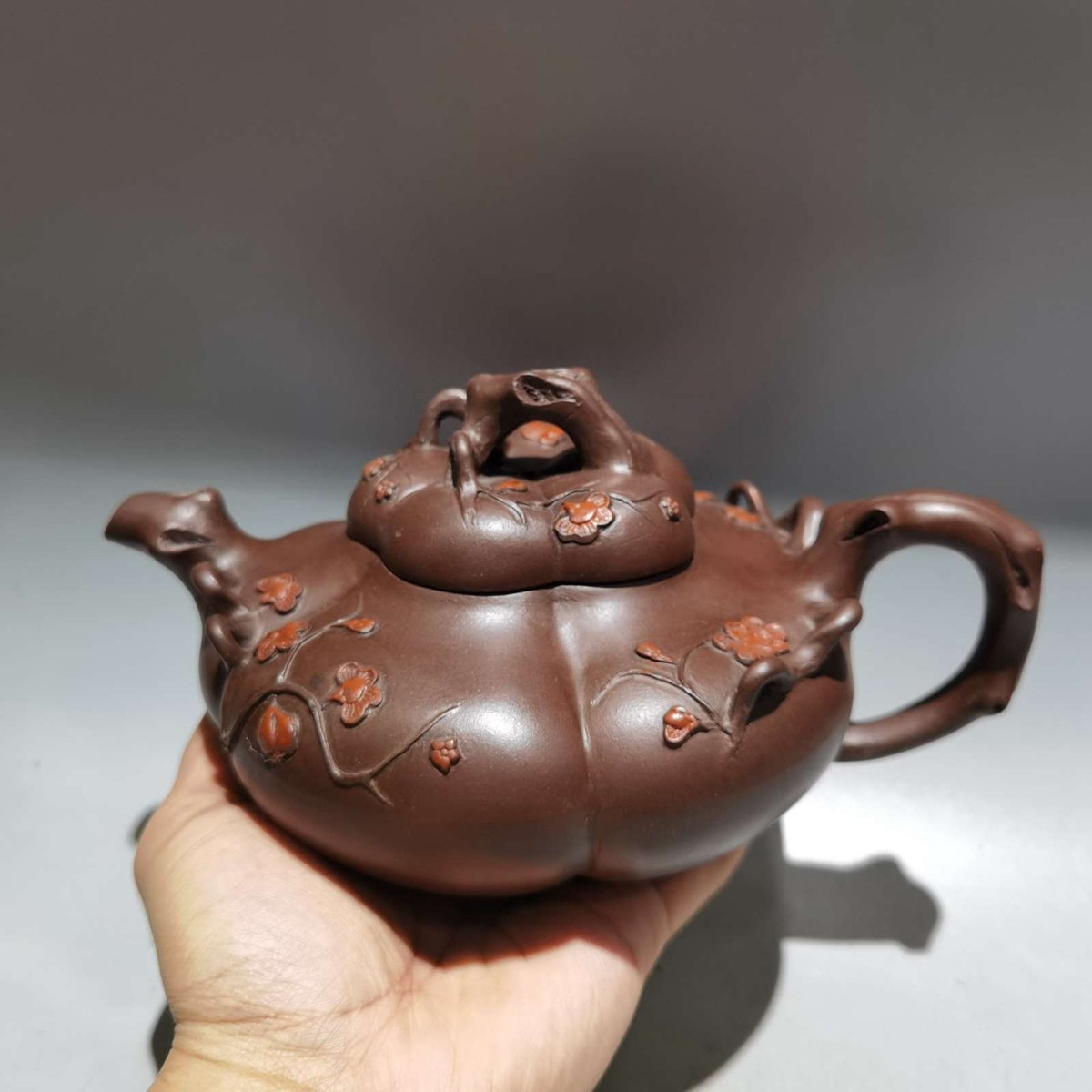 Chinese Yixing Zisha Clay Handmade Exquisite Teapot 梅桩壶