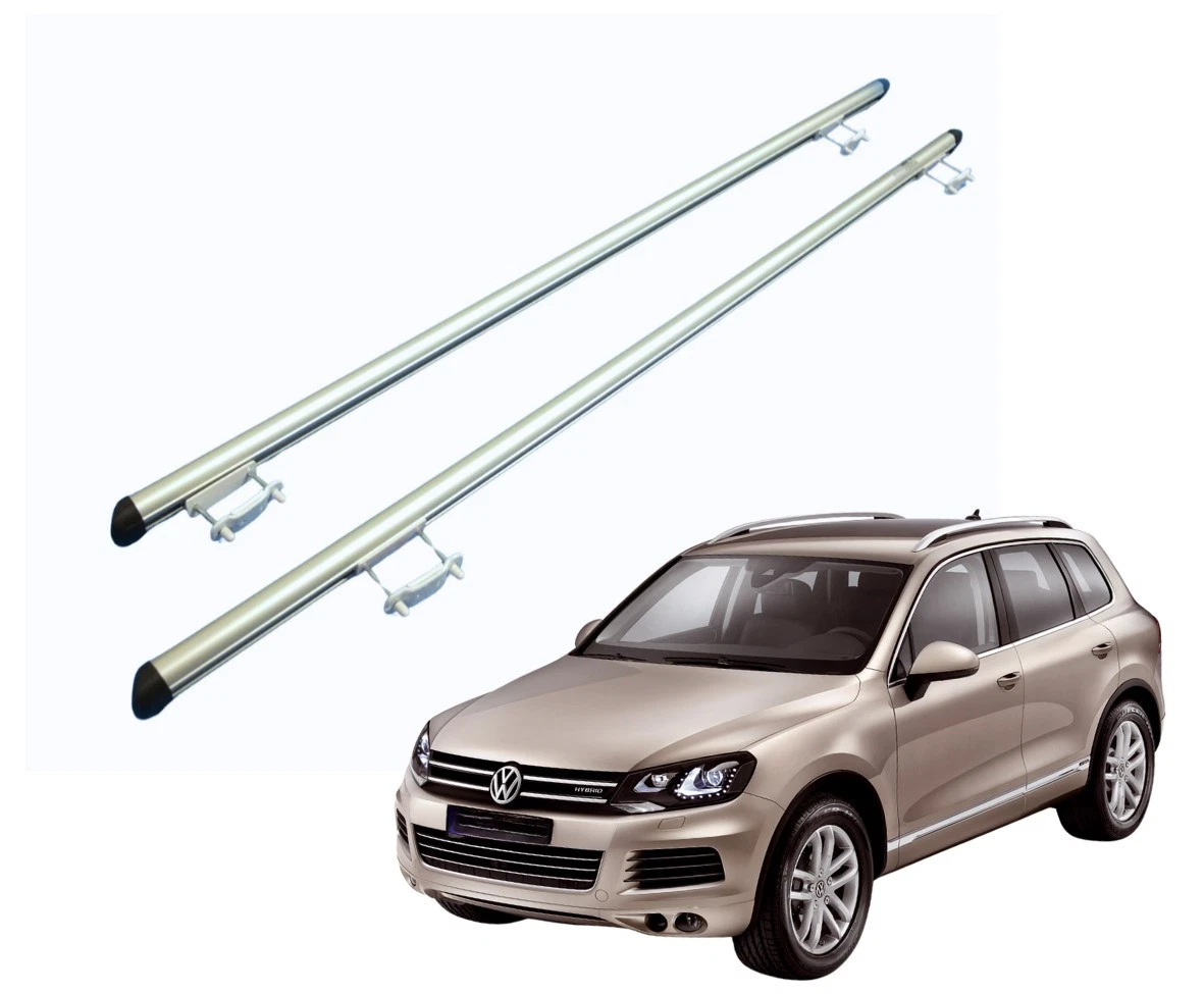 Barres De Toit MDAK HOOK Compatibles Volkswagen Touareg 3 (CR) 2019-2024 - Gris Aluminium, 2 Barres Porte-Bagages Robuste