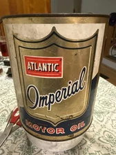 Vintage Atlantic Imperial Motor Oil 1 Gallon Oil Can Pennsylvania Oil Can Full