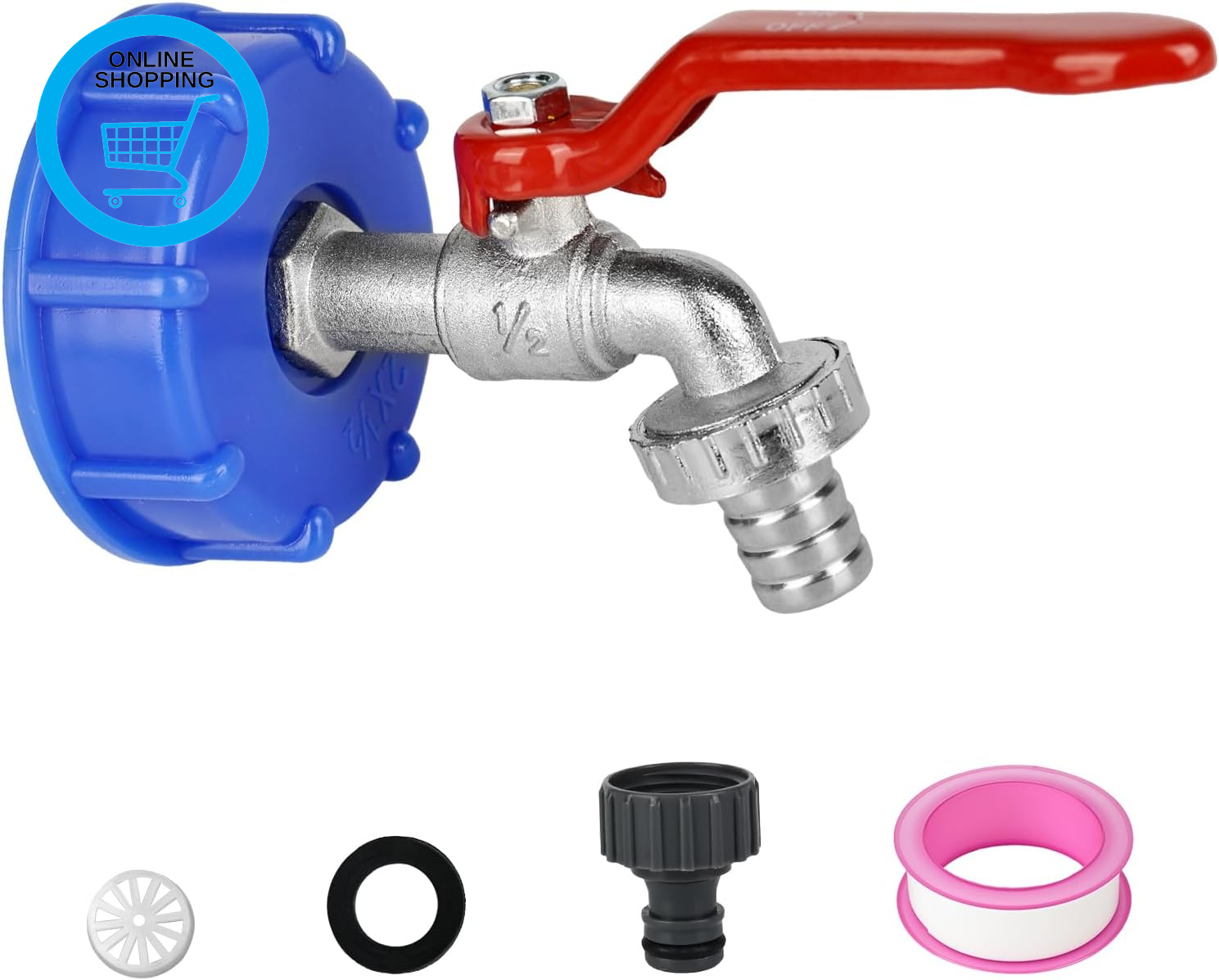 IBC Outlet Tap, Faucet Connection, IBC Adapter, IBC Container Accessory with 1/2