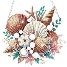 Conch Shells Diamond Art Hanging Kits for Adults, Summer 5D Special Shaped Rh...