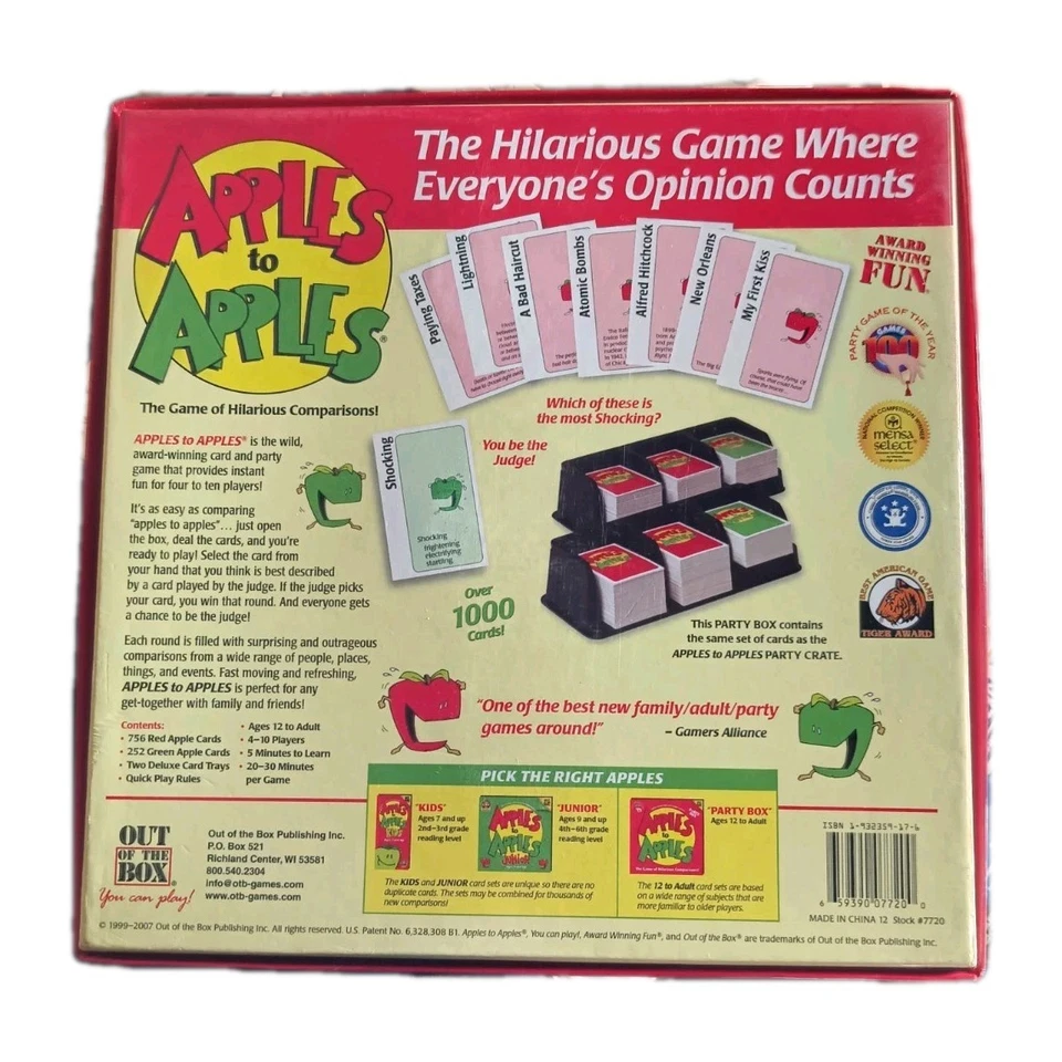 Out of the Box ©2007 APPLES TO APPLES Party Box Game  PARTY FUN!FUN! FUN! - Image 2 of 4