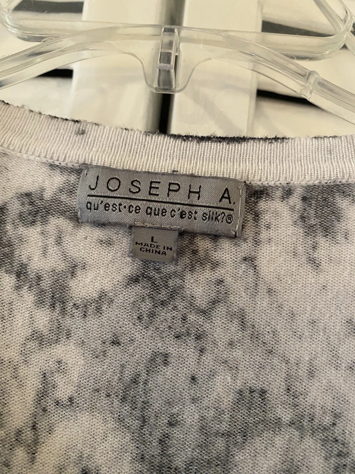 Cárdigan de seda Joseph A Qu'est-ce Que C'est suéter abotonado para mujer talla L carrera Foto 3 de 4