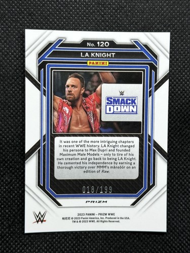 2023 Panini Prizm WWE LA Knight Premium Box Set Prizms #120 #/199 - Picture 2 of 2