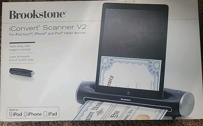 Brookstone iconvert scanner, v2 black, For iPod Touch, iPhone (up to 4S), iPad