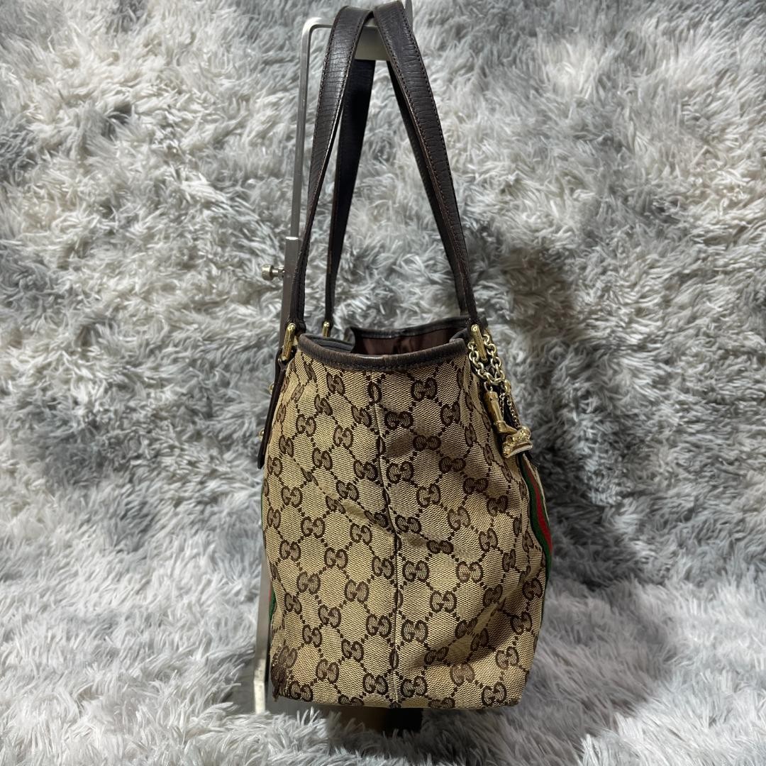 GUCCI Tote Bag GG Pattern Canvas Camel Authentic Pre-Owned B Grade thumbnail 4