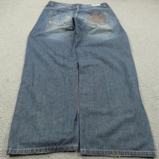 Baggy Jeans Men Y2K Embroidered 38 Wide Leg Opening Skater Grunge Pipes Lifted