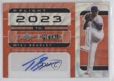 2022 Leaf Metal Pre-Production Proof Orange Wave 1/1 Taj Bradley Auto 0x5e
