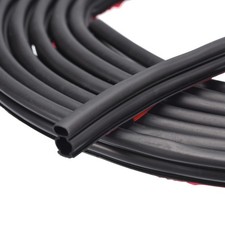 Weather Stripping Door Seal Strip 6 Meters x 10mm x 15mm for 12-14mm Gap (Black)