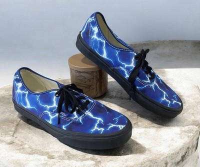 New-Vans Authentic Lightning Black/Blue Men's Size 10.5 /Women s 12 Skate Shoes