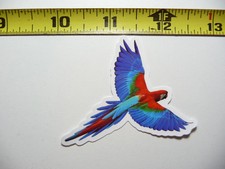RED GREEN MACAW EXOTIC BIRD SMALL STICKER DECAL WILDLIFE PRESERVE NATURE ANIMAL