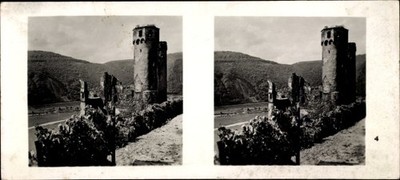 Stereo Foto Rüdesheim am Rhein in Hessen, Ruine Ehrenfels - 10865254