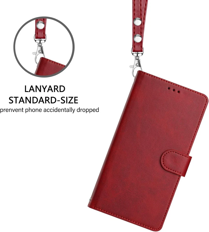 Funda Abatible Compatible para Motorola Moto G24 | Bloqueo RFID Cuero Rojo  Foto 2 de 4