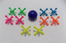Lot 10 Plastic Large Size Neon Jacks Rubber Bounce Ball Classic Kids Game Toy