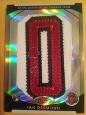 Ian Desmond Auto 2009 Topps Finest Letter Patch Rookie Autograph #11/75