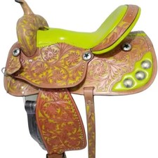Handmade Western Horse Saddle Tooled Leather Barrel Racing Trail Tack Equestrian
