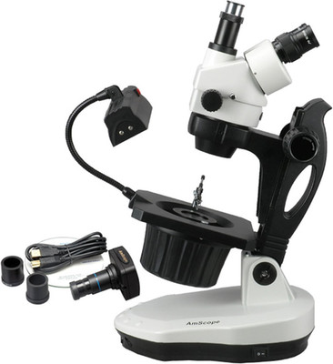 GM400TZ-10M Digital Trinocular Gemology Stereo Zoom Microscope, Wh10X Eyepieces,