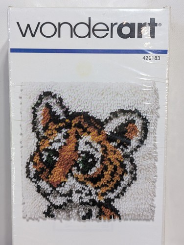NEW Wonderart Latch Hook Kit 12" x 12" Tiger Cub Canvas Hook 426183 Cute - Picture 3 of 4