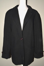 Requirements Women s Sz 14 Vintage Wool Blazer Jacket Black 100 Pure Wool