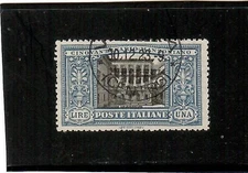 REGNO 1923-MANZONI-RARISSIMO 1 LIRA-ANNULLO D'EPOCA 30/12/23-SPEDIZIONE GRATUITA