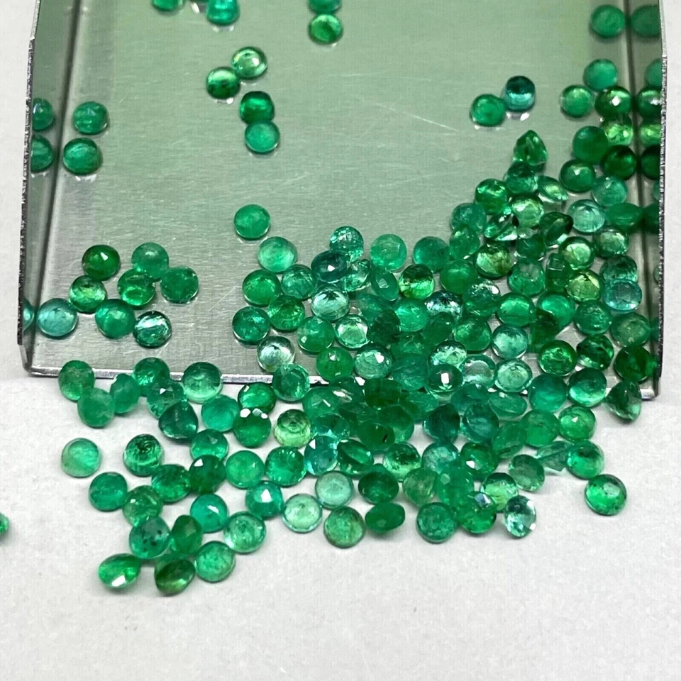 Lote de 100 piezas rubí natural de 5 mm, 50 piezas esmeralda de 6 mm, 15 zafiros rosas Foto 4 de 4