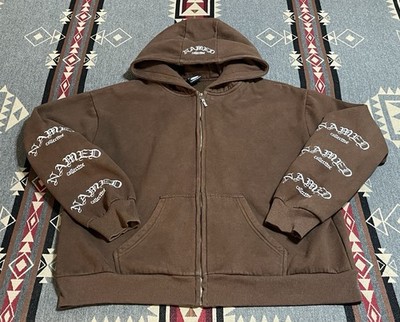 Named Collective Hoodie Full Zip Size M/L Brown Unisex Cotton T42