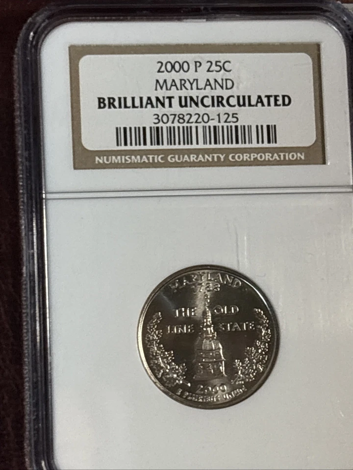 Maryland 2000 Philadelphia and Denver Mint State Quarter Set. NGC Cert. BU! CQ13 - Image 2 of 4