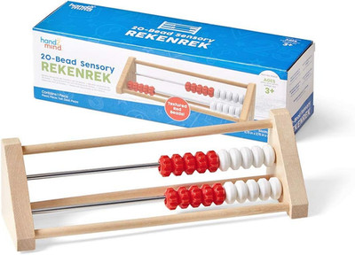 20-Bead Wooden Sensory Rekenrek Abacus, Abacus for Kids Math, Wooden Counting Ma
