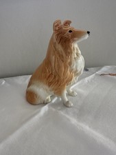 Vintage Sylvac 5023 Sitting Collie Dog Figurine ~ Lassie ~ 16cms Tall