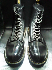 Dr. Martens Men s Black Leather Lace-Up Ankle Combat Boots Round Toe 12