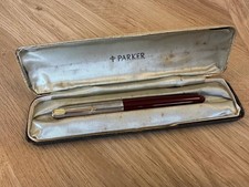 Vintage Parker 51 Burgundy 14K Gold Nib Fountain Pen Cased