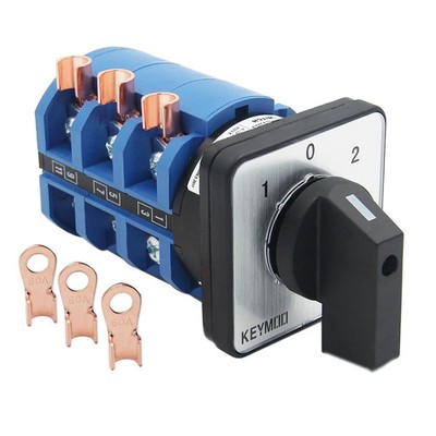 63A Rotary Change-Over Switch with Copper Cable Connector, 660V 3 Position 3 Pha