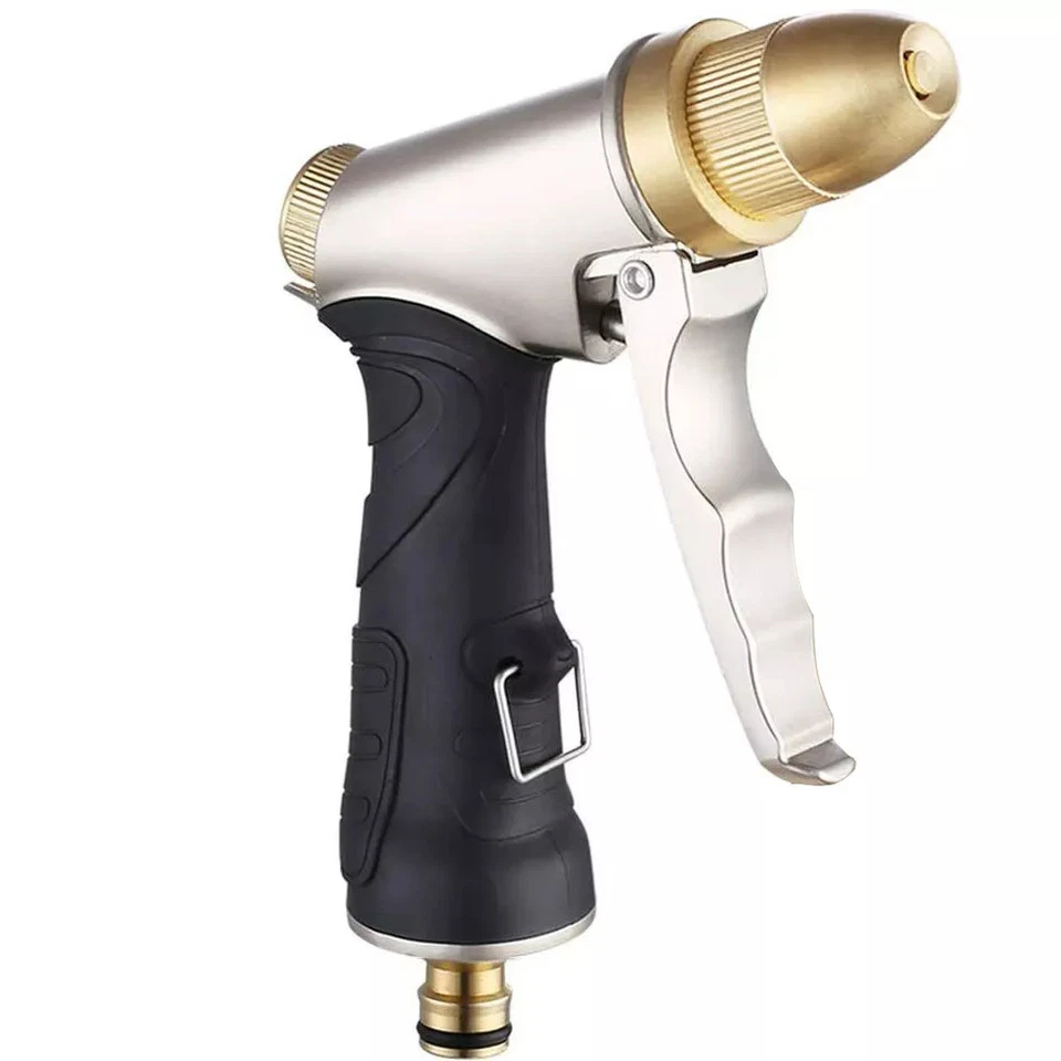Garden Hose Spray Gun Heavy Duty Metal Water Gun Sprinkler High Pressure Tool UK - Image 2 of 4