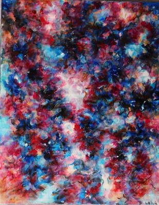 Original Mixed Media Abstraktes Gemälde von Laluk: ''Interstellar''