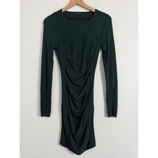 Express - Hunter Green Knit Ruched Dress Size XS