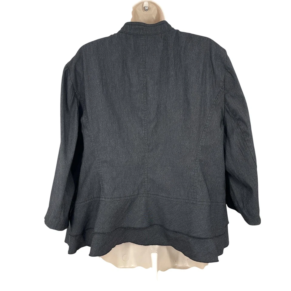 Chaqueta Blazer Dressbarn Mujer Carrera Talla 2XL Frente Abierto Manga 3/4 Dobladillo en Capas Foto 2 de 4