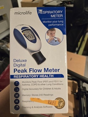 Microlife Digital Peak Flow Meter Respiratory Lung Fundtion Sealed Retail Box