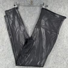 Spanx Leggings Womens 1X Black Faux Leather High Rise Shaping Pants 2437P