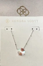 Kendra Scott Jolie Pendant Necklace Silver Dichroic Glass