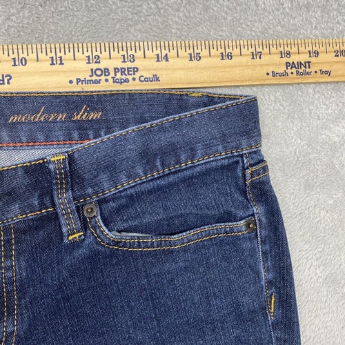 Loft Womens Jeans 6 Blue Modern Slim Denim Skinny Med Wash Low Rise Distressed - Picture 2 of 12