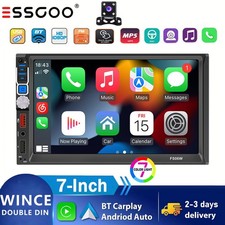 7"Car Radio Apple Andriod Carplay Stereo Touch Screen Double 2Din FM/AUX/USB/Cam