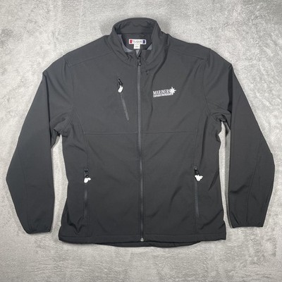 Clique Jacket Mens XL Black Windbreaker Mariners Embroidered Full Zip Pockets