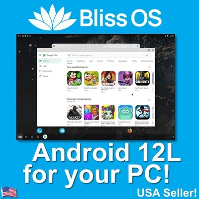Bliss OS (Android OS) for PC/Laptop - 32GB Live USB Installer + Google Play