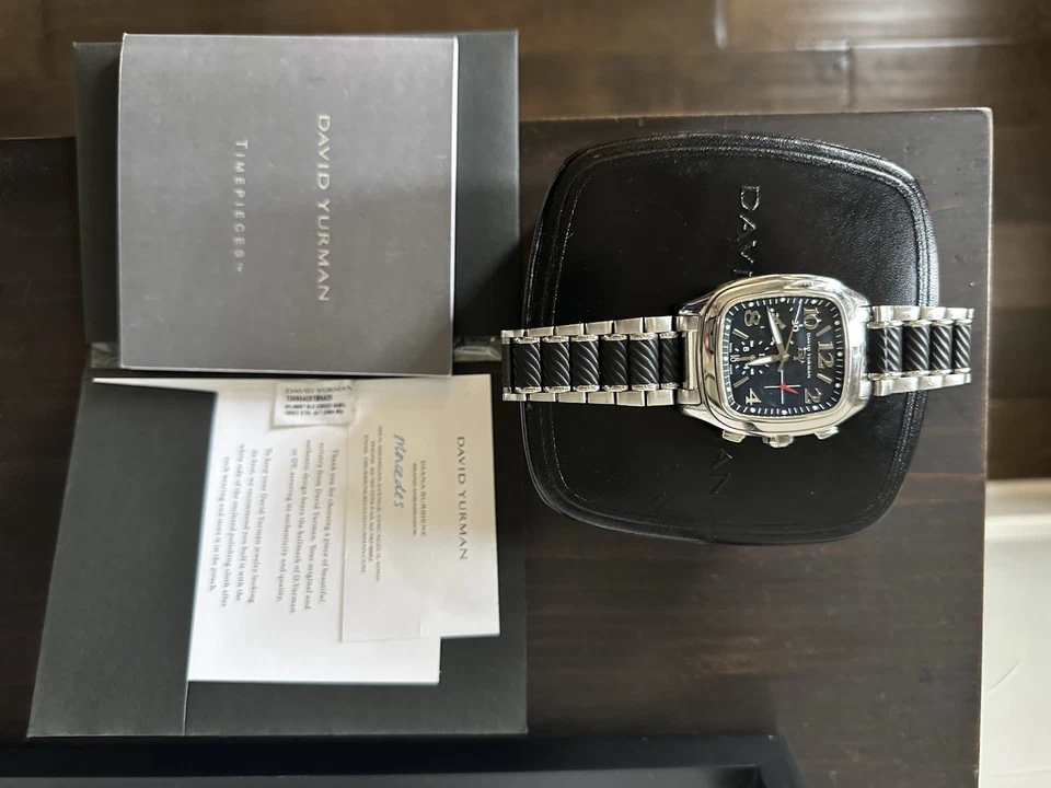 David Yurman 自动纯种不锈钢/橡胶手链计时码表 — 第 4/4 张图片